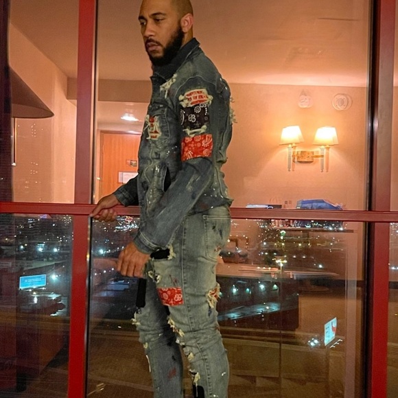 🔥SALE🔥Bandanna patchwork jacket - Picture 4 of 7